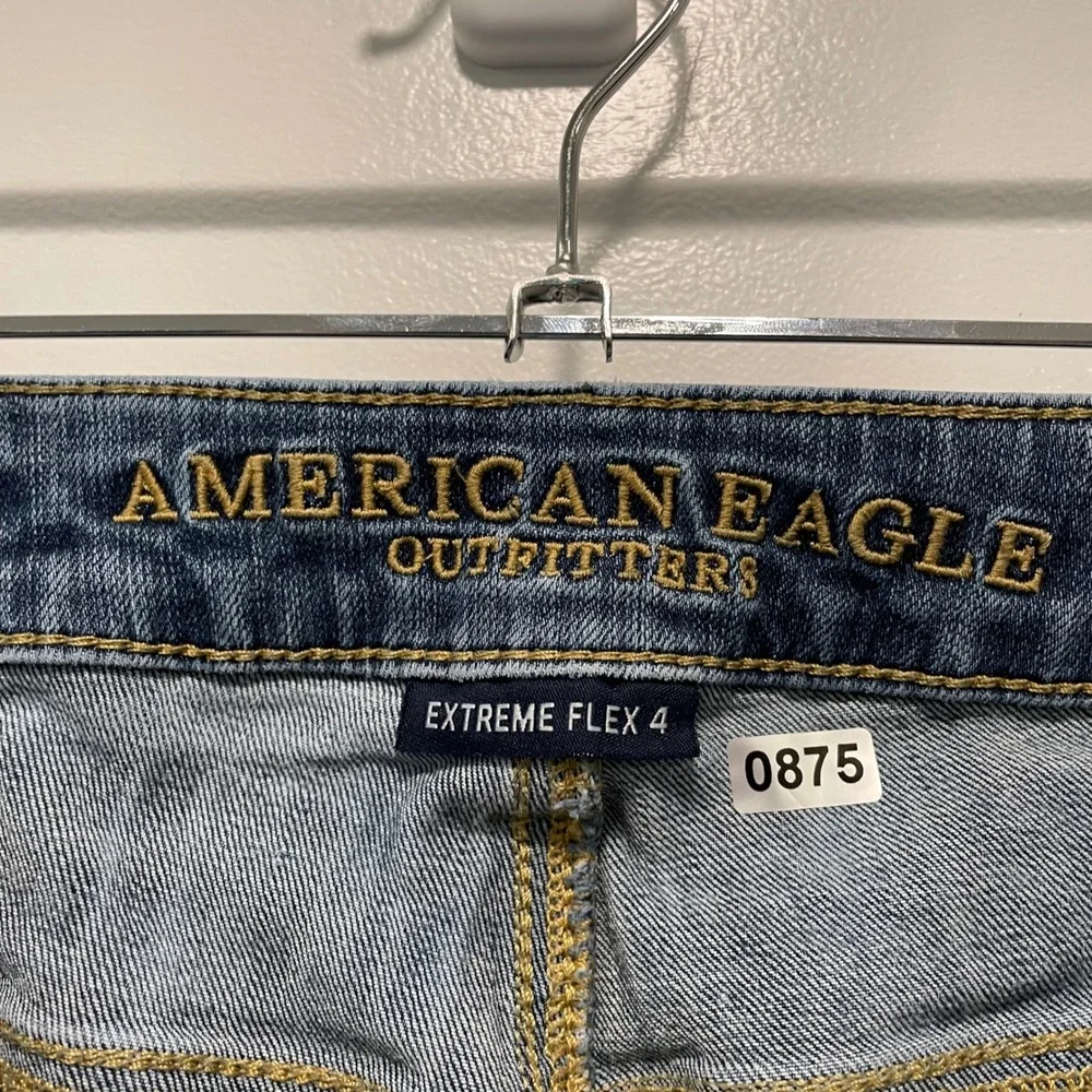 American Eagle Mens Extreme Flex 4 Slim Straight Jeans 30x32 Medium Wash Blue